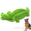 Juguete interactivo para perros con forma de cocodrilo de caucho natural